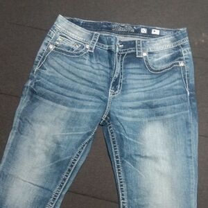 Miss Me Men's Light Blue Slim Denim Jeans
